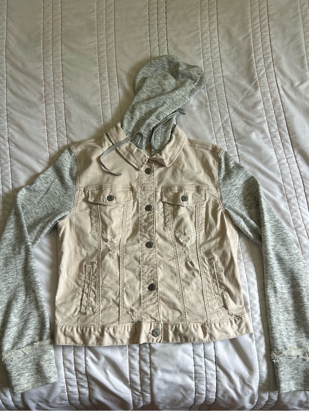 Pink and Grey “Mudd” Jean Jacket, Size Juniors Large